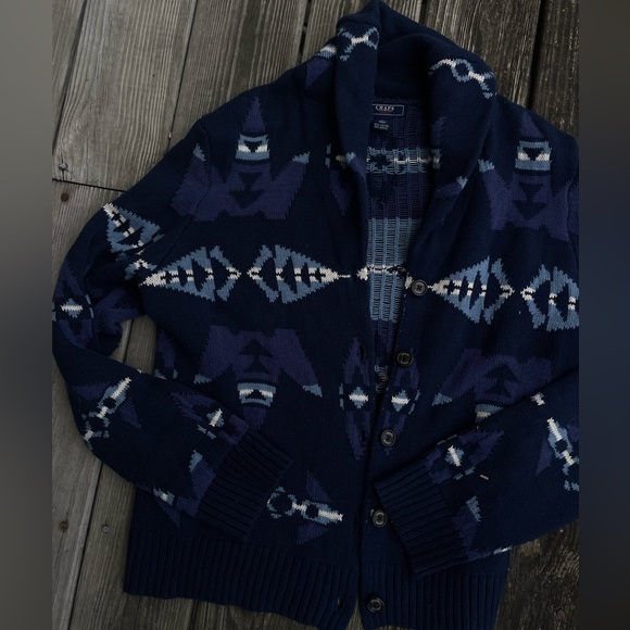 Chaps X Ralph Lauren cardigan sweater Yellowstone southwestern tribal pendleton - Picture 8 of 8
